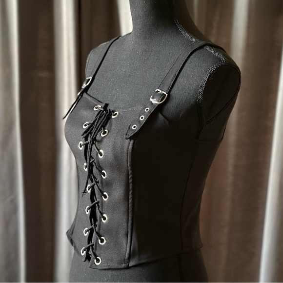 Vintage 90s corset bustier LS S - Picture 2 of 4